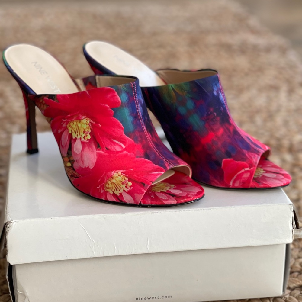 Multicolored Mule Slide Nine West Heels